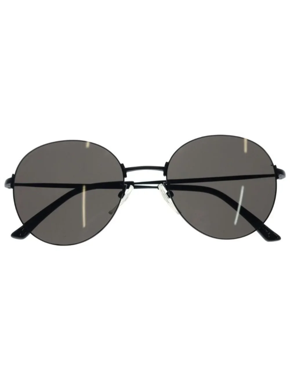 Balenciaga Metal Rim Lens Over Frame Logo Sunglasses Eyewear Black